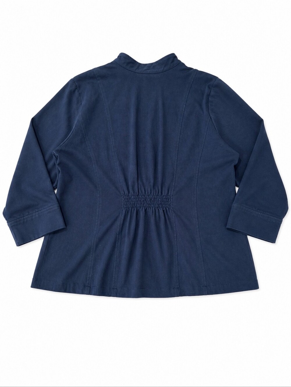 CJ Banks Dark Navy Zip Front Jacket Lightweight Minimal Career Stretch Size 2x - Picture 2 of 8